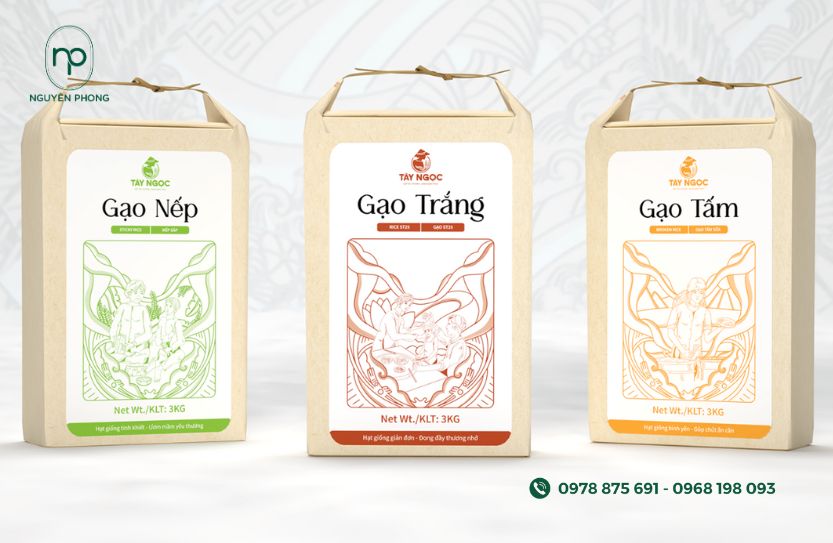 Mẫu tem gạo ấn tượng của Tây Ngọc